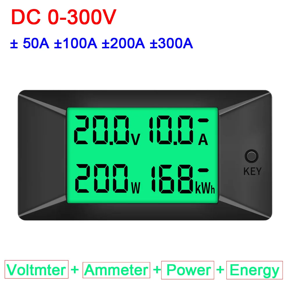 dykb DC Digital Meter DC 0~300V ± 50A 100A 200A 300A Voltmter + Ammeter + Power + Electric Energy Charge discharge Tester shunt
dykb DC Digital Meter DC 0~300V ± 50A 100A 200A 300A Voltmter + Ammeter + Power + Electric Energy Charge discharge Tester shunt