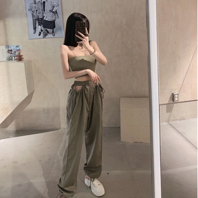 Women's Summer Straight High-waisted Casual Leggings Pants Thin Loose High-street Trouser All-match Style Harlan Pure Long Pants 
Women's Summer Straight High-waisted Casual Leggings Pants Thin Loose High-street Trouser All-match Style Harlan Pure Long Pants