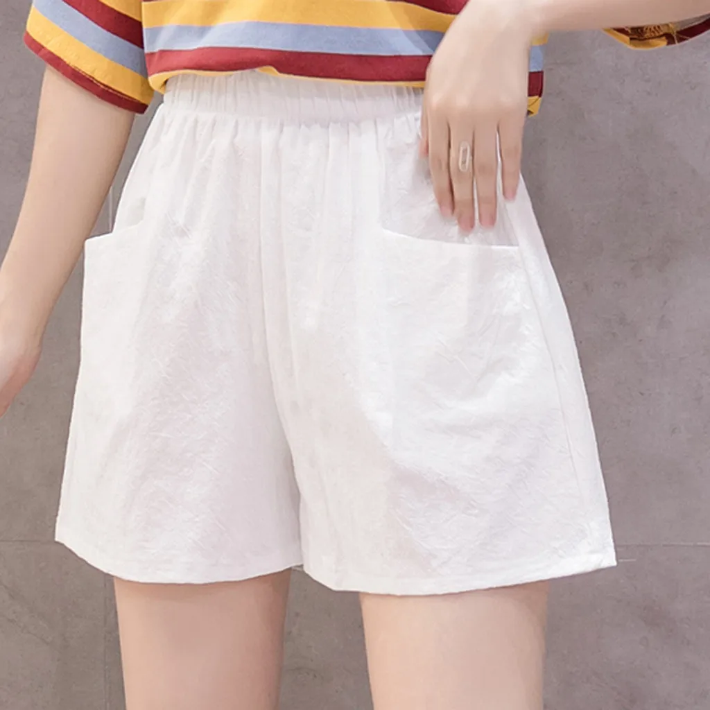 2020 Summer Shorts Women High Waist Loose Casual Cotton Shorts Elastic Waist Solid Color Plus Size thin Wide Leg Shorts
2020 Summer Shorts Women High Waist Loose Casual Cotton Shorts Elastic Waist Solid Color Plus Size thin Wide Leg Shorts