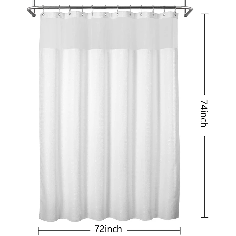 Weave Shower Curtain with Snap-in Fabric Liner Set, 12 Hooks Included, Waterproof and Washable 72X74 Inch
Weave Shower Curtain with Snap-in Fabric Liner Set, 12 Hooks Included, Waterproof and Washable 72X74 Inch
