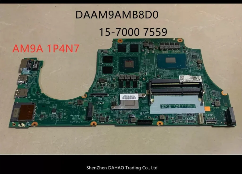 FOR DELL Inspiron 15 7559 laptop motherboard 1P4N7 DAAM9AMB8D0 CN-0YPMPP WITH I7-6700HQ GTX960 4G Original mainboard Test OK
FOR DELL Inspiron 15 7559 laptop motherboard 1P4N7 DAAM9AMB8D0 CN-0YPMPP WITH I7-6700HQ GTX960 4G Original mainboard Test OK