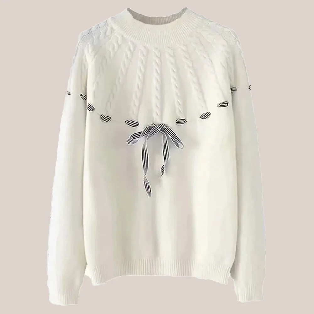 Japan Style Sweater Spring Autumn Korean Fashion Temperament Loose Casual Simple Twist Weaving Striped Webbing Round Neck
Japan Style Sweater Spring Autumn Korean Fashion Temperament Loose Casual Simple Twist Weaving Striped Webbing Round Neck