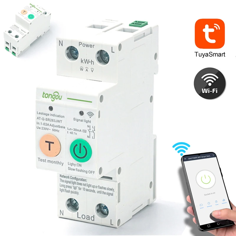 Single Phase WIFI Smart Energy Meter Kwh Metering Monitoring Circuit Breaker Timer Relay With Leakage Protection 63A Smart Home
Single Phase WIFI Smart Energy Meter Kwh Metering Monitoring Circuit Breaker Timer Relay With Leakage Protection 63A Smart Home