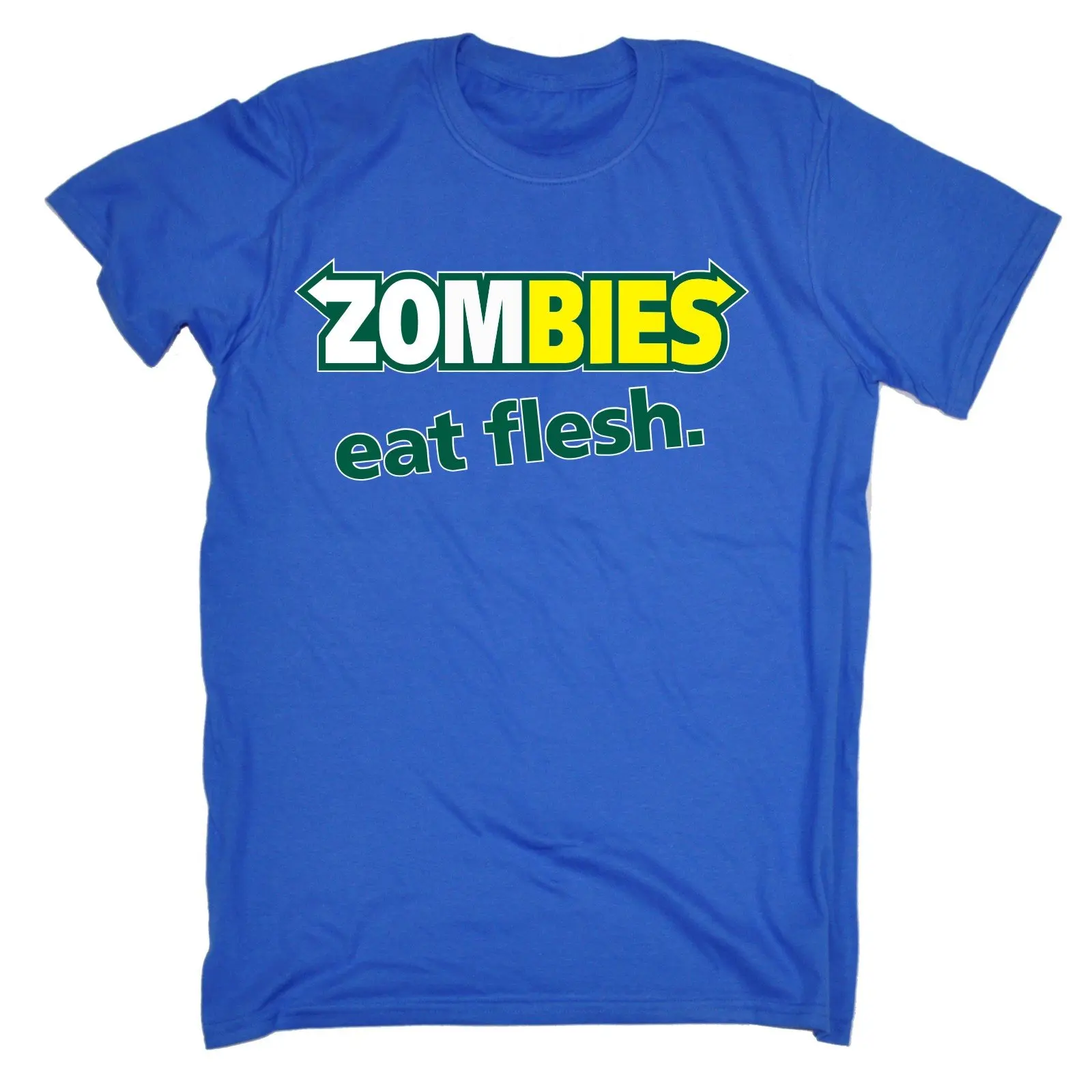 

Personalized Men's Cotton Crew Neck T-Shirt Eat Flesh Halloween Dead Parody Walking Tees Size S-3XL