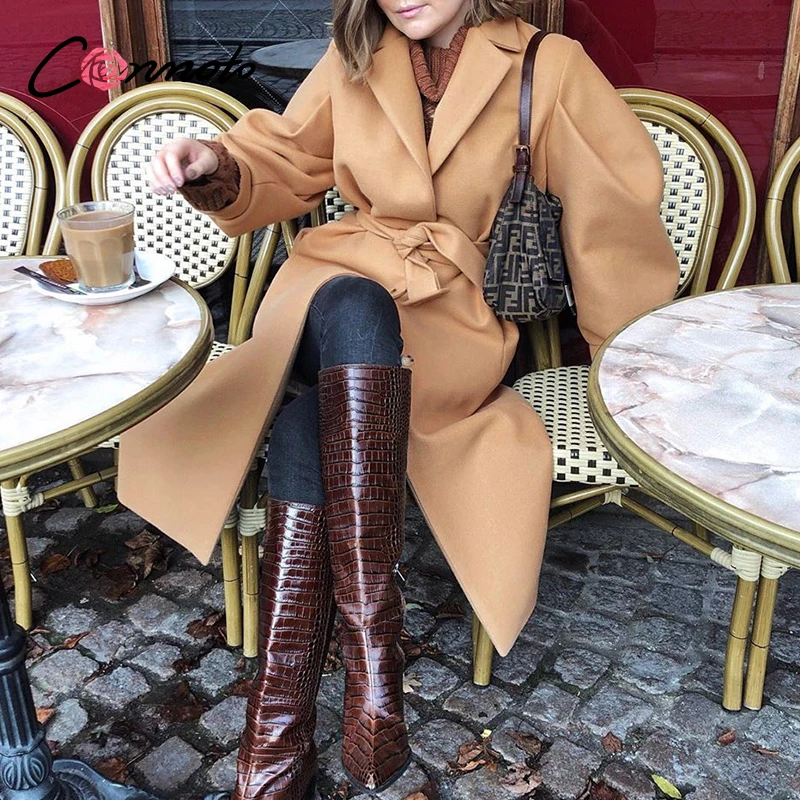 Conmoto Fashion trend camel Womens coat British style long lace up warm wool jacket High street style winter outdoor coat 2020
Conmoto Fashion trend camel Womens coat British style long lace up warm wool jacket High street style winter outdoor coat 2020