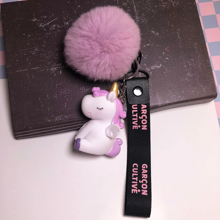 Soft Squishy Unicorn Key Chain Handbag Key Ring PomPom Bag Charm Pendant Gift Cartoon Unicorn Shape Keychain Silicone Material 
Soft Squishy Unicorn Key Chain Handbag Key Ring PomPom Bag Charm Pendant Gift Cartoon Unicorn Shape Keychain Silicone Material