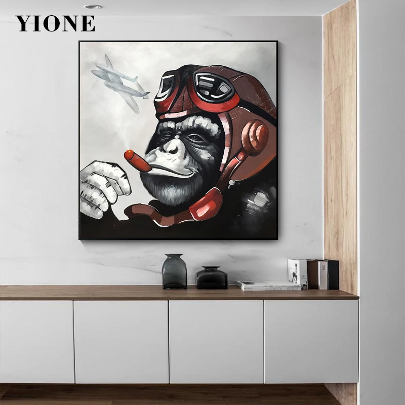 Monkey Pilot Canvas Picture Abstract Funny Animal Smoking Chimpanzee Wall Art Prints Home Decoration Painting Poster for Living
Monkey Pilot Canvas Picture Abstract Funny Animal Smoking Chimpanzee Wall Art Prints Home Decoration Painting Poster for Living