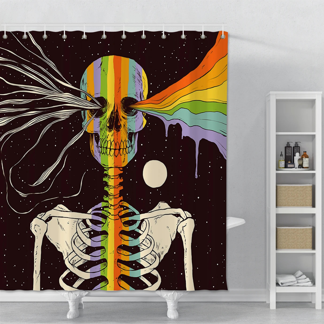 Skull Rainbow Printed Shower Curtain Set Waterproof Bathroom Shower Curtain Set Astronaut Modern Bath Shower Curtain With Hooks
Skull Rainbow Printed Shower Curtain Set Waterproof Bathroom Shower Curtain Set Astronaut Modern Bath Shower Curtain With Hooks