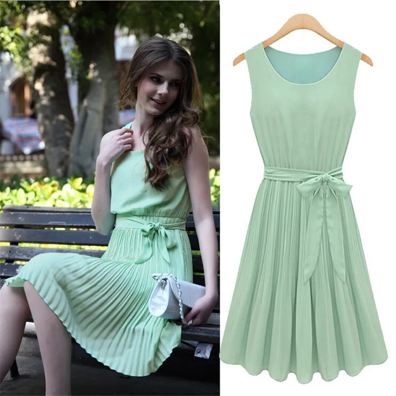 Women Summer Sweet Pleated Dress Female Vintage Elegant Sleeveless Loose Casual Office Lady Dress New O-Neck Belt Pleated Dresse
Women Summer Sweet Pleated Dress Female Vintage Elegant Sleeveless Loose Casual Office Lady Dress New O-Neck Belt Pleated Dresse