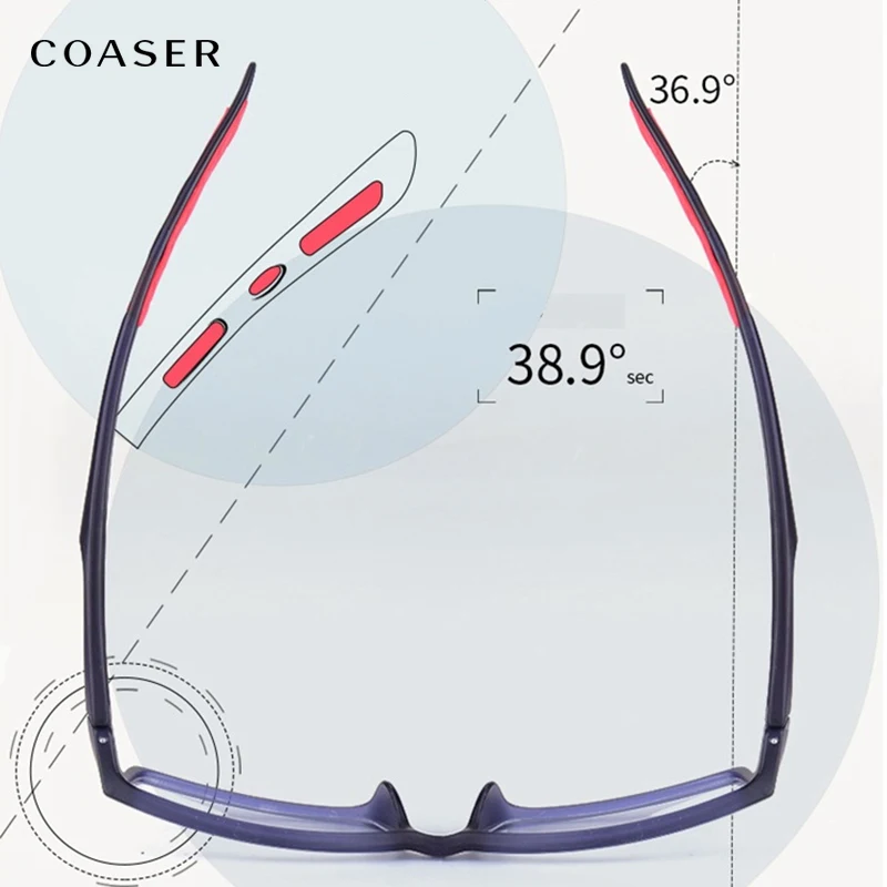 Очки COASER квадратные для мужчин и женщин Модные оптические спортивные очки бега легкая оправа TR90 рецептурная