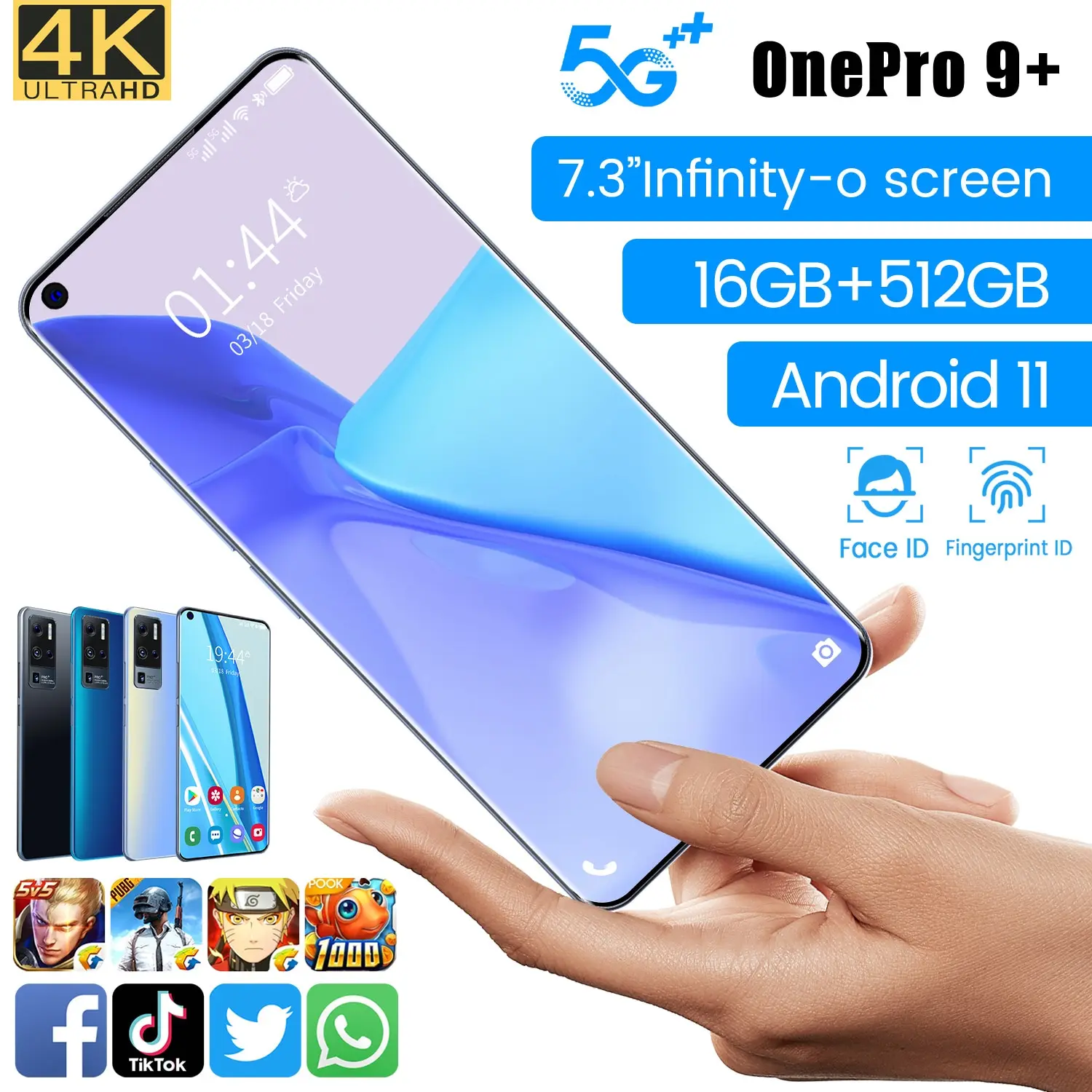 Onepro9+16+512gb Smart Phone Andriod 11 7.3 Inch Global Version Big Screen 32+64mp Face Deca Core 6800mah Mobile Phones Mtk6893
Onepro9+16+512gb Smart Phone Andriod 11 7.3 Inch Global Version Big Screen 32+64mp Face Deca Core 6800mah Mobile Phones Mtk6893