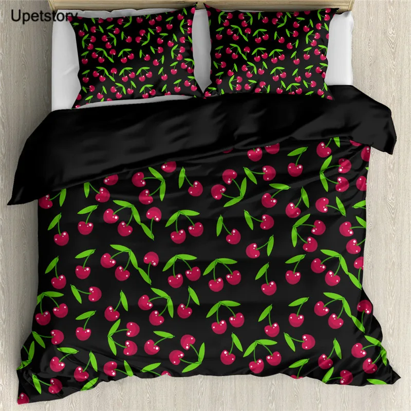 Upetstory Luxury Black Duvet Cover Set Cherry Pattern Home Decor Bedding Set for Kids Adult Comforter Cover Pillowcase 3pcs
Upetstory Luxury Black Duvet Cover Set Cherry Pattern Home Decor Bedding Set for Kids Adult Comforter Cover Pillowcase 3pcs