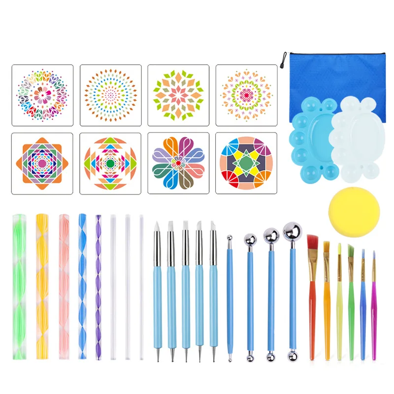 35Pcs Mandala Dotting Tools Set Pen Dotting Tools Mandala Stencil Ball Stylus Paint Tray For Painting Rocks Drawing
35Pcs Mandala Dotting Tools Set Pen Dotting Tools Mandala Stencil Ball Stylus Paint Tray For Painting Rocks Drawing