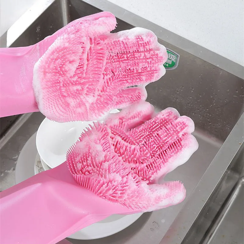 Silicone Dish Brush Magic Gloves Magic Multifunctional Kitchen Food-grade Heat-resistant Versatile Gloves 1 Pair
Silicone Dish Brush Magic Gloves Magic Multifunctional Kitchen Food-grade Heat-resistant Versatile Gloves 1 Pair