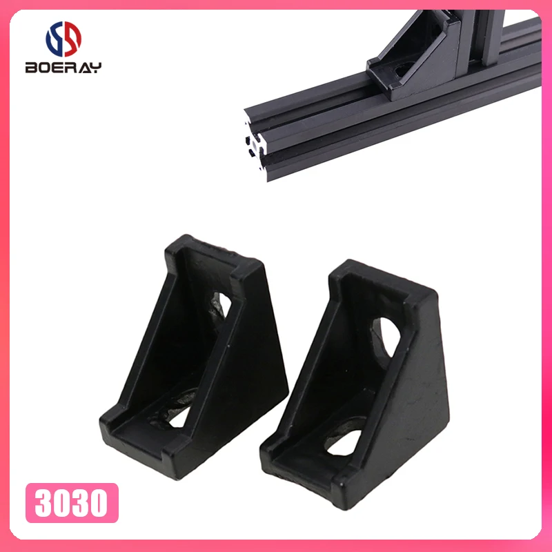 

10pcs 3030 Corner Angle L Brackets Connector Fasten Fitting Long Hole for 3030 Aluminum Profile