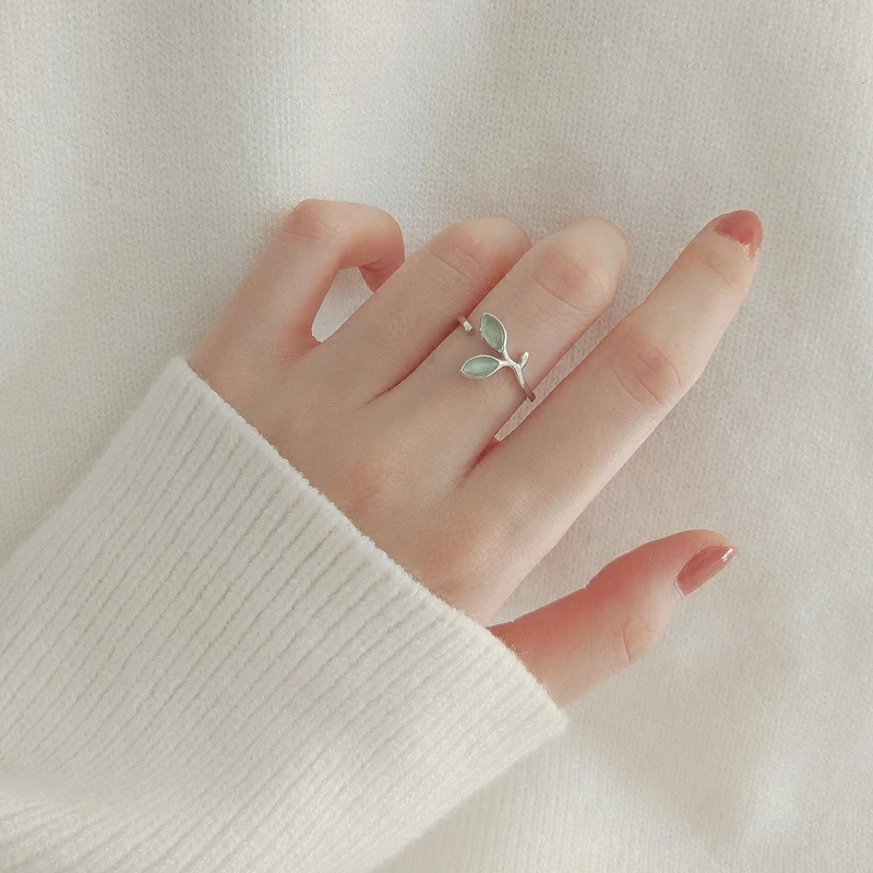 925 Sterling Silver Green Opal Leaves Open Adjustable Couple Rings For Women Creative Fashion Jewelry eh265
925 Sterling Silver Green Opal Leaves Open Adjustable Couple Rings For Women Creative Fashion Jewelry eh265