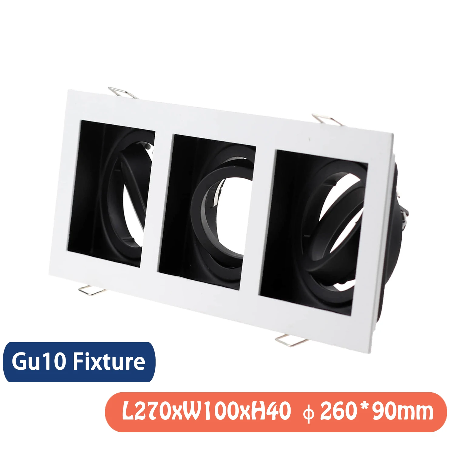 High Quality Square Commercial Lighting Recessed LED Ceiling Light Adjustable Frame MR16 GU10 Bulb Fixture Downlight Holder
High Quality Square Commercial Lighting Recessed LED Ceiling Light Adjustable Frame MR16 GU10 Bulb Fixture Downlight Holder