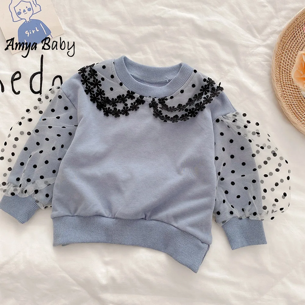 Детские кружевные топы Amya с длинным рукавом для девочек, модный Детский свитшот с принтом в горошек, детская одежда на день рождения принцес...
Детские кружевные топы Amya с длинным рукавом для девочек, модный Детский свитшот с принтом в горошек, детская одежда на день рождения принцес...