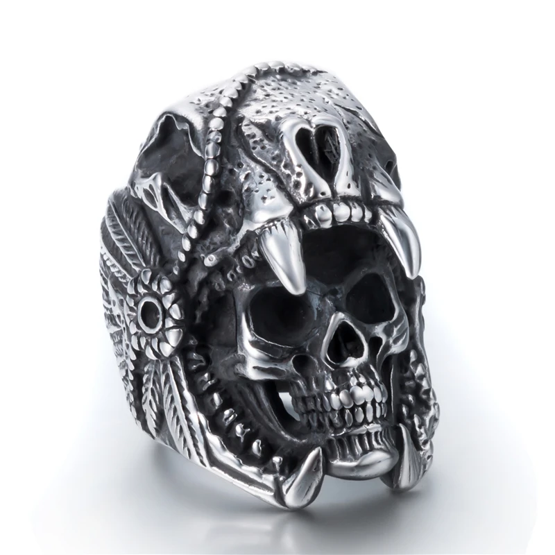 Cool Mens 316L Stainless Steel Skull Rings Vintage Indian Jaguar Warrior Biker Punk Jewelry Gift for Him
Cool Mens 316L Stainless Steel Skull Rings Vintage Indian Jaguar Warrior Biker Punk Jewelry Gift for Him