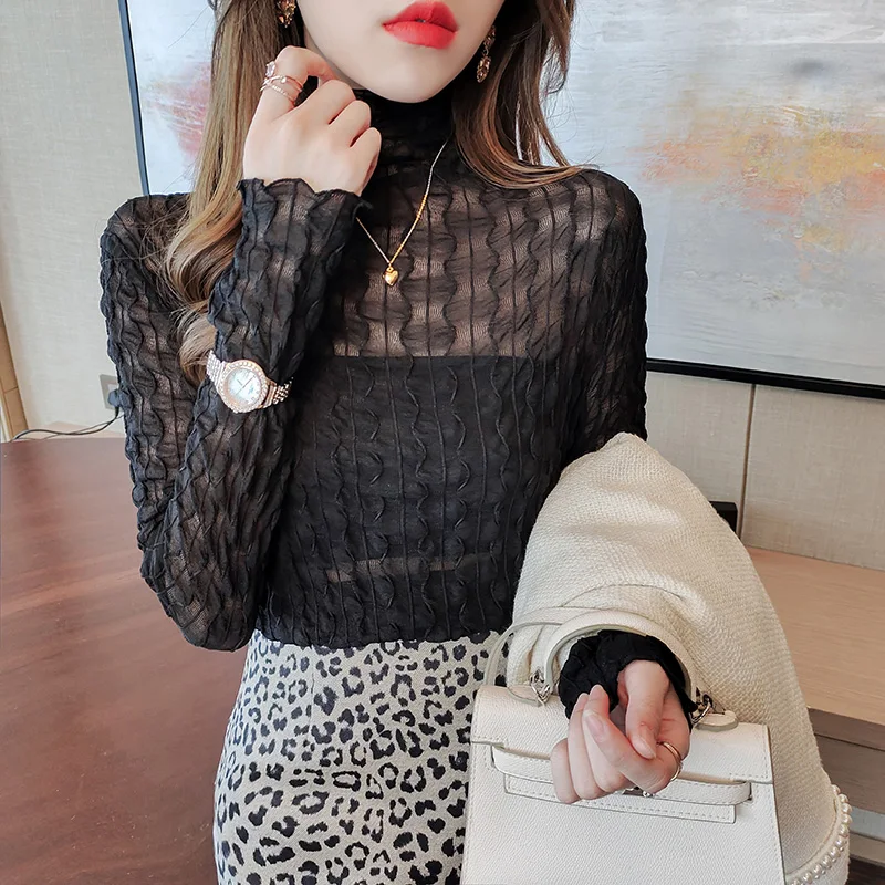 Блузка женская кружевная с длинным рукавом, бежевая, черная, белая
Блузка женская кружевная с длинным рукавом, бежевая, черная, белая