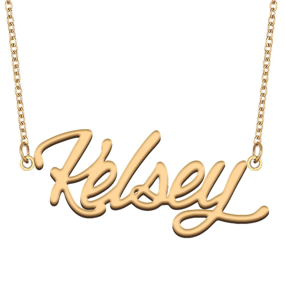 Kelsey Nameplate Necklace for Women Stainless Steel Jewelry Gold Plated Name Chain Pendant Femme Mothers Girlfriend Gift
Kelsey Nameplate Necklace for Women Stainless Steel Jewelry Gold Plated Name Chain Pendant Femme Mothers Girlfriend Gift