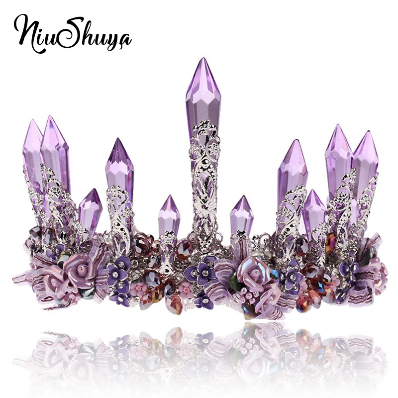 NiuShuya Handmade Luxurious Purple Crystal Bridal Tiara Crowns Queen King Diadem Hair Ornaments Wedding Bride Head Jewelry Acces
NiuShuya Handmade Luxurious Purple Crystal Bridal Tiara Crowns Queen King Diadem Hair Ornaments Wedding Bride Head Jewelry Acces