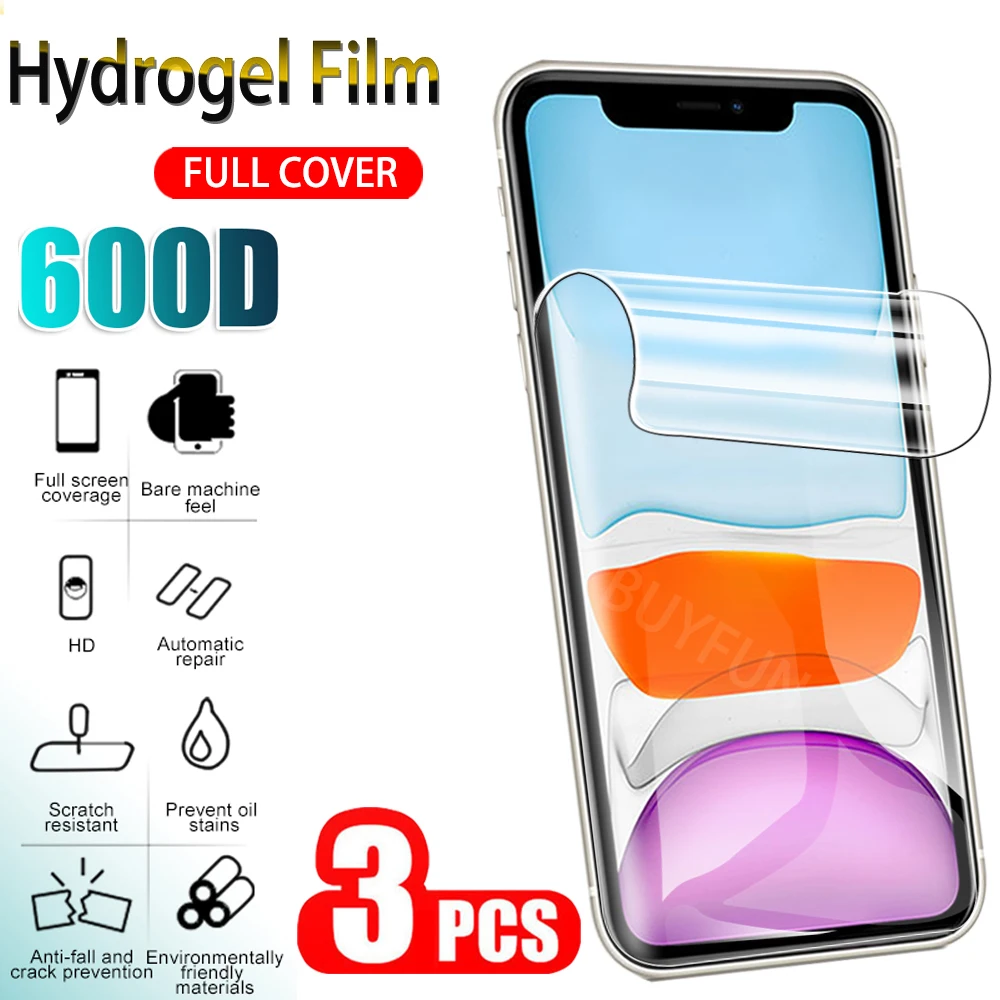 3Pcs 600D Curved Hydrogel Film For iphone 11 Pro max X XS Max XR Screen Protector for iphone 6 s 7 8 Plus Ultra-Thin screen film
3Pcs 600D Curved Hydrogel Film For iphone 11 Pro max X XS Max XR Screen Protector for iphone 6 s 7 8 Plus Ultra-Thin screen film
