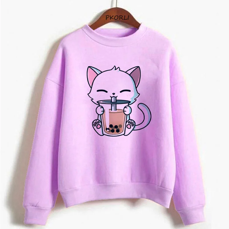 Funny Bubble Tea Cat Hoodie Women Harajuku Kawaii Crewneck Sweatshirt Autumn Winter Pullover Fleece Woman Tracksuits Hood
Funny Bubble Tea Cat Hoodie Women Harajuku Kawaii Crewneck Sweatshirt Autumn Winter Pullover Fleece Woman Tracksuits Hood