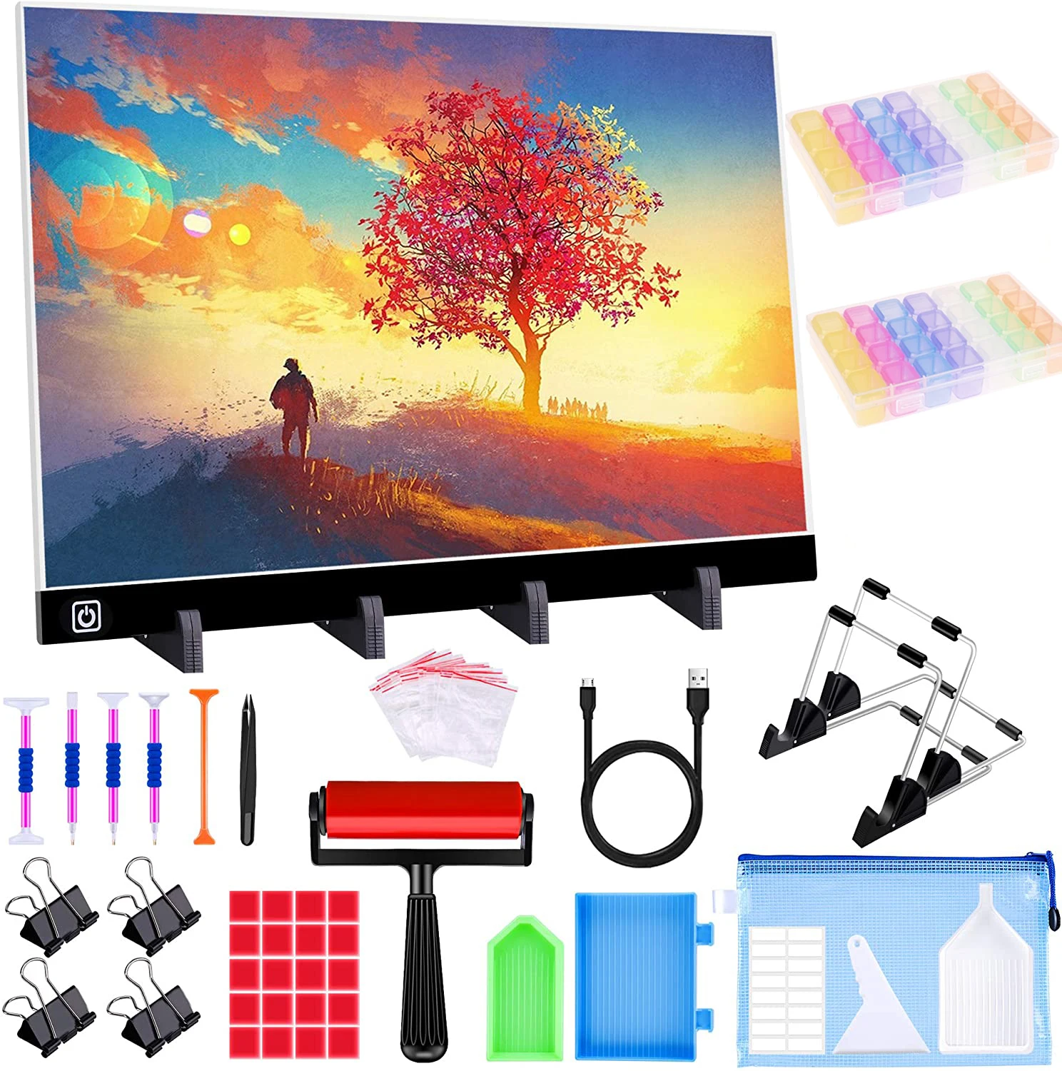 A3 Light Pad for Diamond Painting,Diamond Art LED Light Board Kit, Portable Light Box for Tracing with 5D Painting Tools Set
A3 Light Pad for Diamond Painting,Diamond Art LED Light Board Kit, Portable Light Box for Tracing with 5D Painting Tools Set