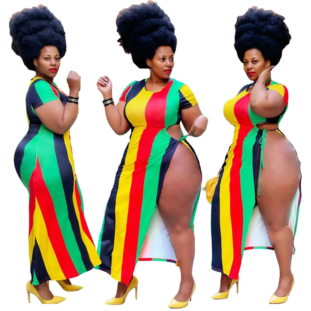 Новинка; Женские пикантные Цвет в полоску с короткими рукавами и принтом в виде размера плюс летнее платье 2021
Новинка; Женские пикантные Цвет в полоску с короткими рукавами и принтом в виде размера плюс летнее платье 2021