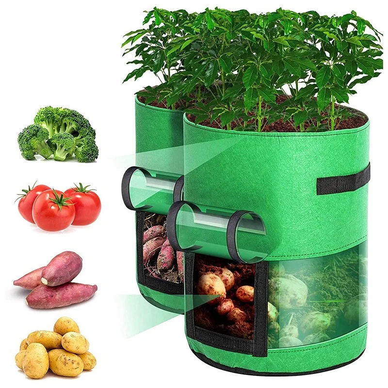 4 PCS Potato Grow Bags 10 Gallon Felt Waterproof Planting Bags with 360 degree Visualization Area and Handle
4 PCS Potato Grow Bags 10 Gallon Felt Waterproof Planting Bags with 360 degree Visualization Area and Handle