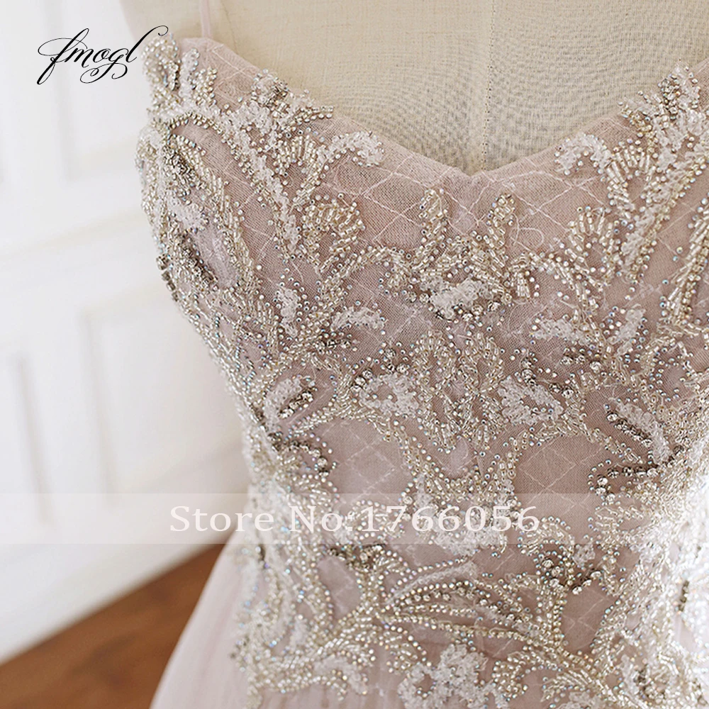 Fmogl Elegant Sweetheart Beaded Lace Long Evening Dresses 2019 Luxury Spaghetti Straps Pearls Sweep Train Formal Dress For Party
Fmogl Elegant Sweetheart Beaded Lace Long Evening Dresses 2019 Luxury Spaghetti Straps Pearls Sweep Train Formal Dress For Party
