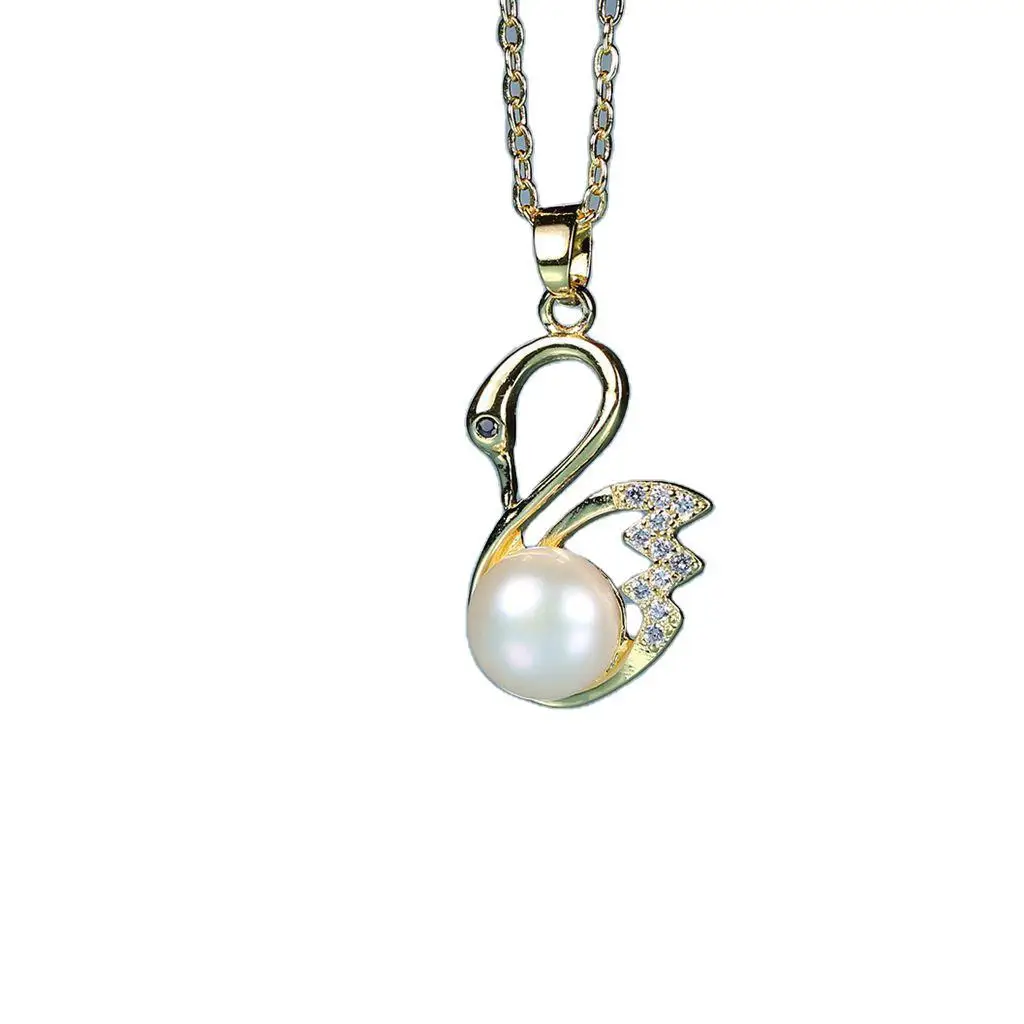 Jewelry 925 Pearl Pendant Gold Color Inlaid Swan Pendant Color Preserving Fashion Pearl Necklace
Jewelry 925 Pearl Pendant Gold Color Inlaid Swan Pendant Color Preserving Fashion Pearl Necklace