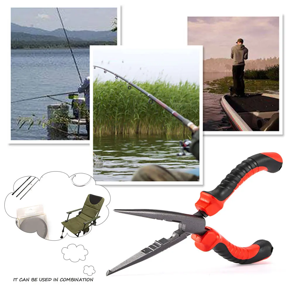 Fishing Accessories Multi-Functional Fishing Pliers 7" Hook Removing Line Cutting Clamping Stainless Fish Plier Fishing Tools
Fishing Accessories Multi-Functional Fishing Pliers 7" Hook Removing Line Cutting Clamping Stainless Fish Plier Fishing Tools