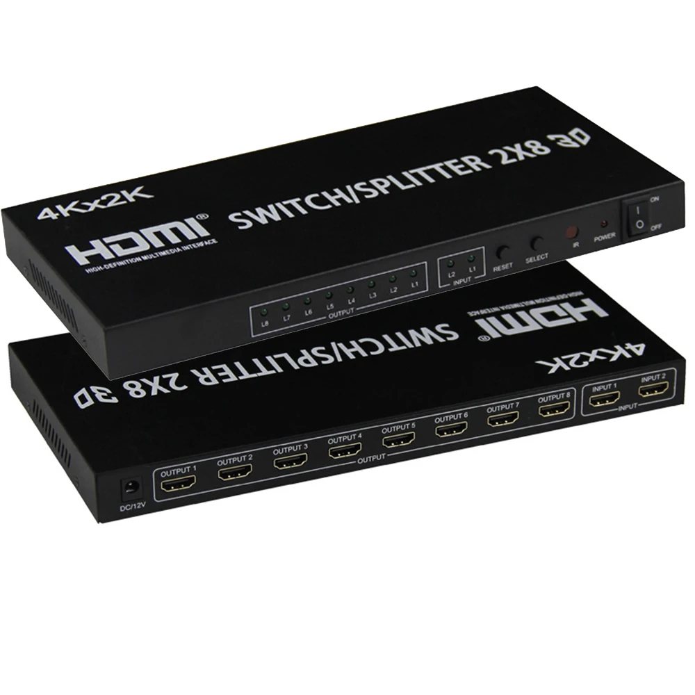 4K HDMI Swithcher Splitter 2X8 HDMi 2 в 8 out splitter Switch HDMI 1,4 V подключается до 8 HDTV
4K HDMI Swithcher Splitter 2X8 HDMi 2 в 8 out splitter Switch HDMI 1,4 V подключается до 8 HDTV