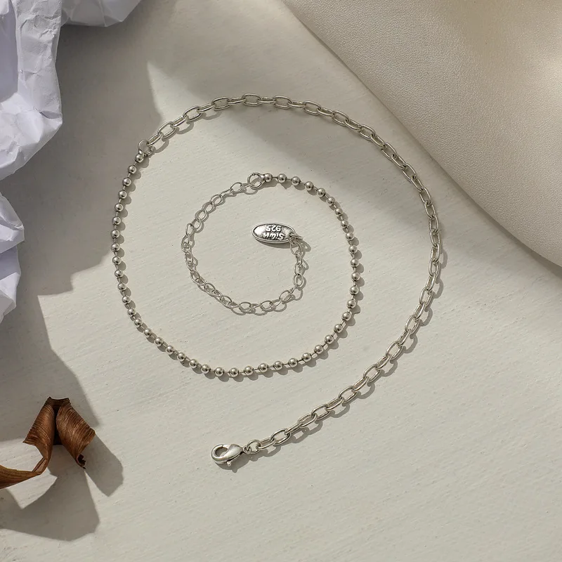 POPACC Simple Handmade 925 Sterling Silver Asymmetric Short Clavicle Chain Necklaces For Women Gift Accessories
POPACC Simple Handmade 925 Sterling Silver Asymmetric Short Clavicle Chain Necklaces For Women Gift Accessories