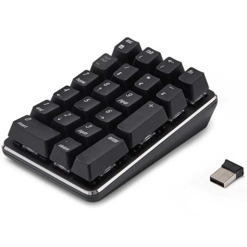 

Смарт 21 ключ 2,4G Беспроводная/Bluetooth Механическая цифровая клавиатура ноутбук, рабочий стол, финансовый учет беспроводная клавиатура