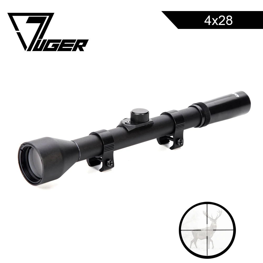 

LUGER 4X28 Hunting Optical Sight Riflescope For Airsoft Guns Tactical Game Rifle Scope Fit 11mm Rail Telescopic Sniper Scope