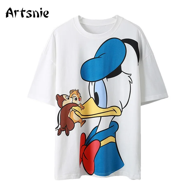 Artsnie Disney Cartoon T Shirt Women Summer 2021 O Neck Short Sleeve Tops Streetwear Casual White Knitted Ladies T-shirts Femme
Artsnie Disney Cartoon T Shirt Women Summer 2021 O Neck Short Sleeve Tops Streetwear Casual White Knitted Ladies T-shirts Femme