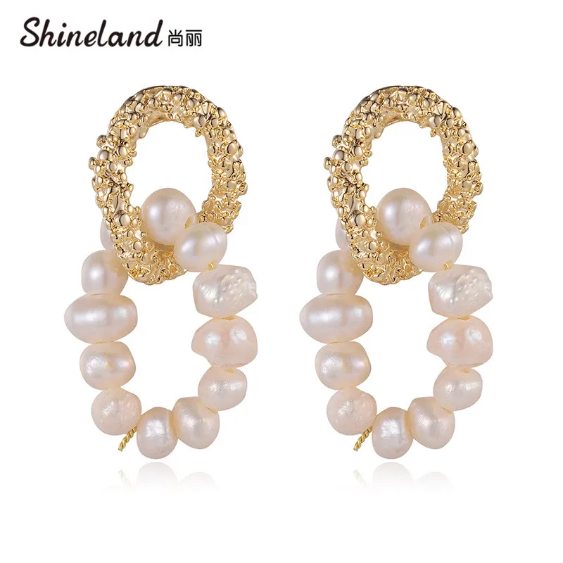 Shineland Unusual Circles Nature Pearl Drop Dangle Earrings For Women Fashion Party Irregular Meatl Brincos Trendy Jewelry Gift
Shineland Unusual Circles Nature Pearl Drop Dangle Earrings For Women Fashion Party Irregular Meatl Brincos Trendy Jewelry Gift
