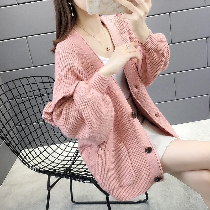 fashion Single Breasted Sweater women 2019 Autumn new Loose Knitted Cardigans Casual V-Neck Long sleeve Sweater women
fashion Single Breasted Sweater women 2019 Autumn new Loose Knitted Cardigans Casual V-Neck Long sleeve Sweater women