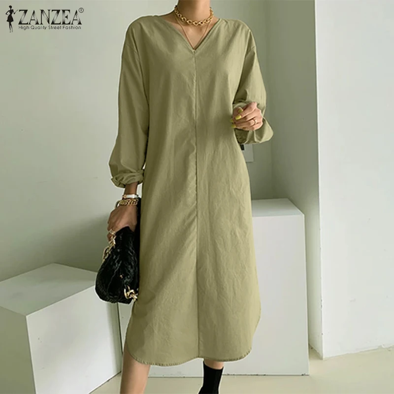 ZANZEA Fashion Office Lady Dresses Women 2021 Spring Autumn Long Sleeve Midi Dress Vestido Oversized Casual Solid Loose Sundress
ZANZEA Fashion Office Lady Dresses Women 2021 Spring Autumn Long Sleeve Midi Dress Vestido Oversized Casual Solid Loose Sundress