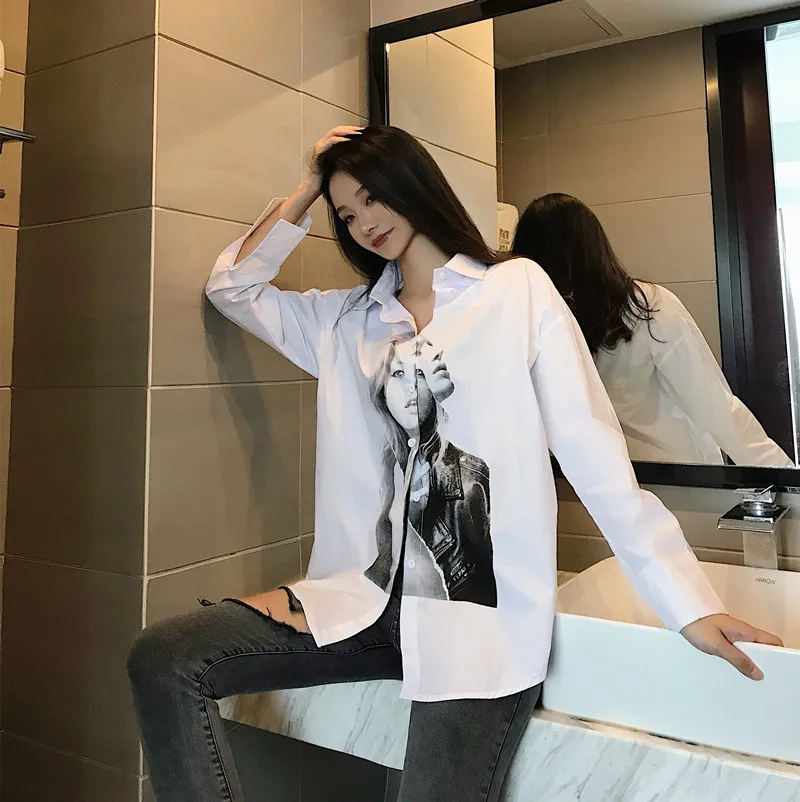 New Fashion Harajuku Character Print Shirts 2020 Spring Loose Casual Women Blouse Printed White Female Blusas
New Fashion Harajuku Character Print Shirts 2020 Spring Loose Casual Women Blouse Printed White Female Blusas