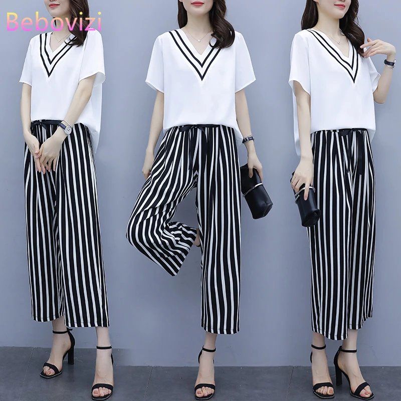 Black White Plus Size 3XL 4XL 5XL Women Matching Pant Sets Summer Office Lady Suit Loose High Waist Wide Leg Pants + Blouse Tops
Black White Plus Size 3XL 4XL 5XL Women Matching Pant Sets Summer Office Lady Suit Loose High Waist Wide Leg Pants + Blouse Tops