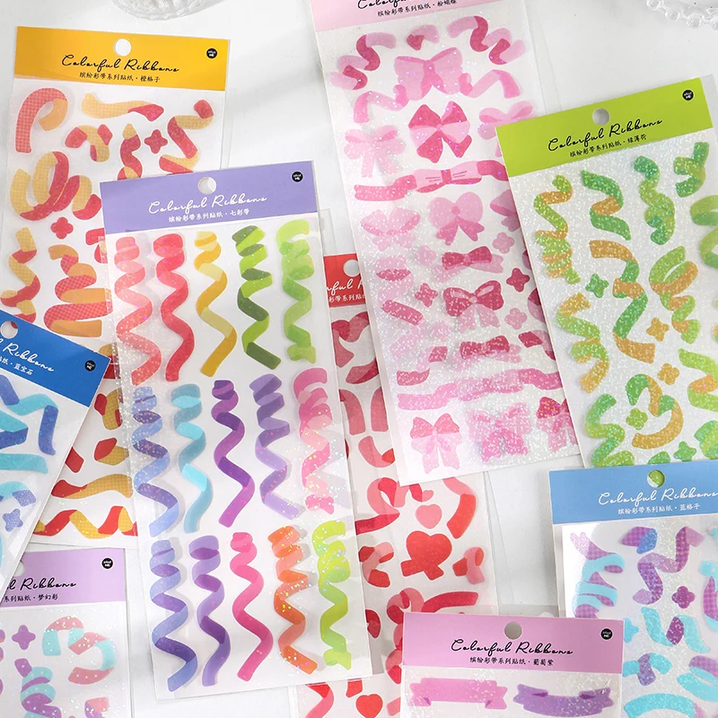1 pcs Colorful ribbon laser Decorative PVC Stickers Scrapbooking Stick Label diy Diary Album stationery Sticker Accessories
1 pcs Colorful ribbon laser Decorative PVC Stickers Scrapbooking Stick Label diy Diary Album stationery Sticker Accessories