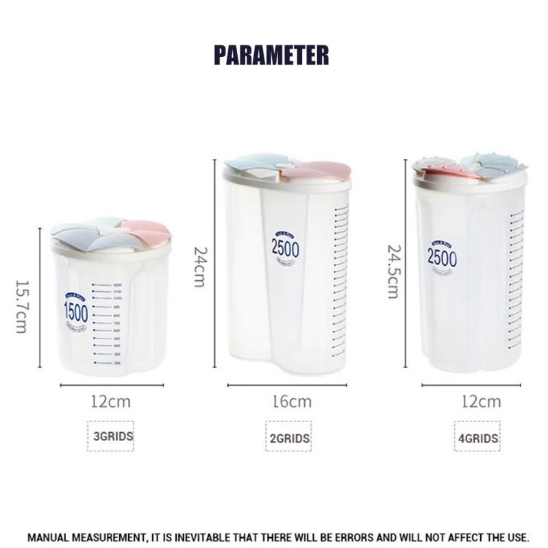 Transparent Petal Storage Tank Plastic Compartment Sealed Cans Food Cans Kitchen Moisture-proof Grain Storage Tank
Transparent Petal Storage Tank Plastic Compartment Sealed Cans Food Cans Kitchen Moisture-proof Grain Storage Tank