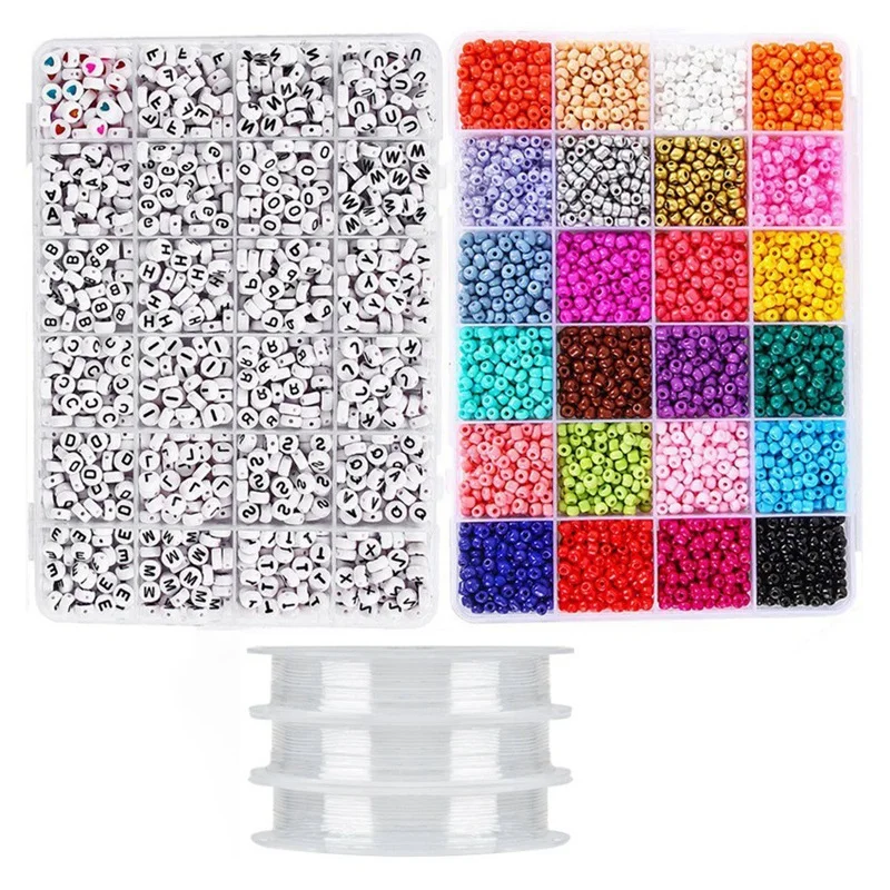 Jewelry Making Kit Beads for Bracelets - Bead Craft Kit Set, Glass Pony Seed Letter Alphabet DIY Art and Craft
Jewelry Making Kit Beads for Bracelets - Bead Craft Kit Set, Glass Pony Seed Letter Alphabet DIY Art and Craft