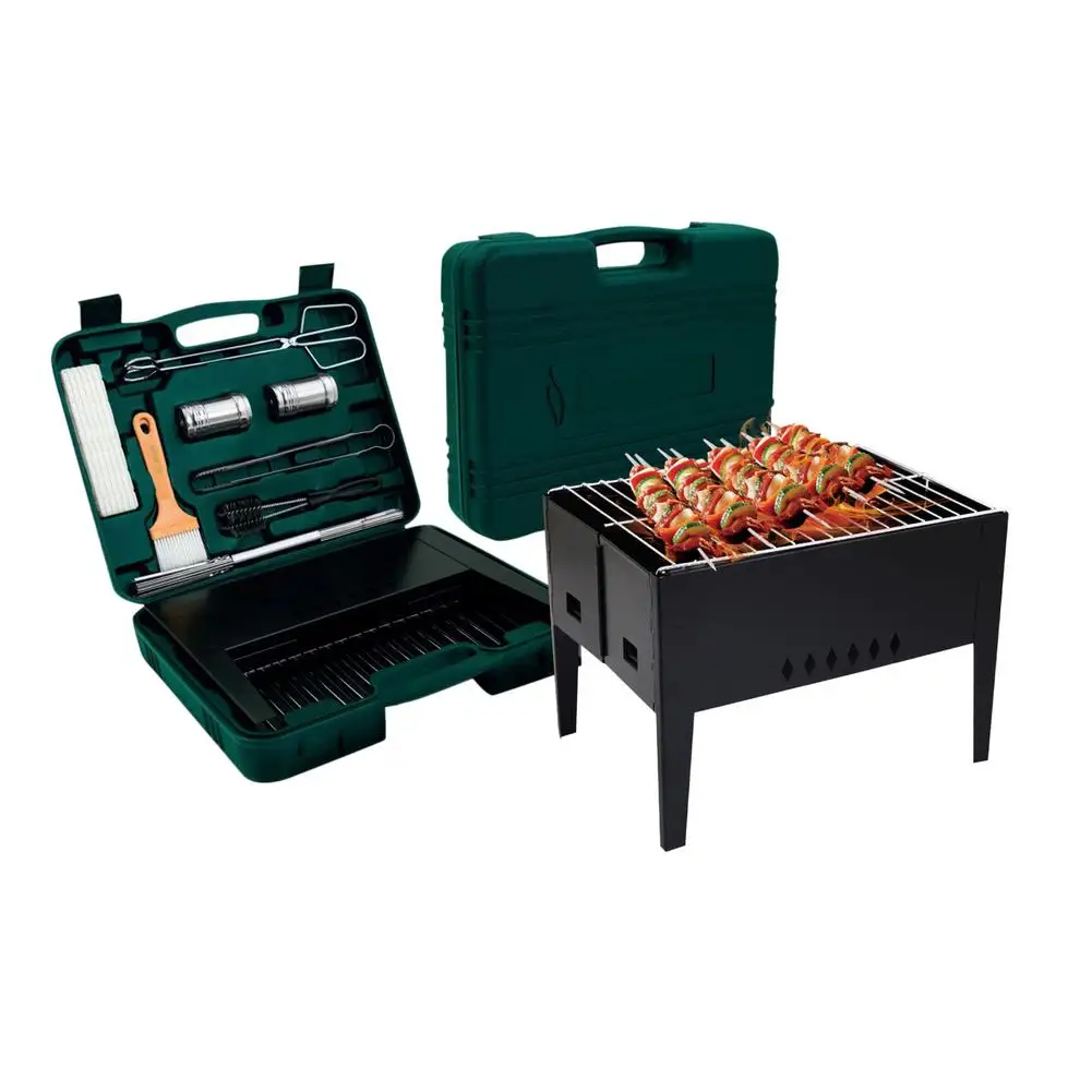 Stainless Steel Folding BBQ Grill With Barbecue Accessories Tools Set For Outdoor 2-5 Person BBQ Party Camping Cooking Tools
Stainless Steel Folding BBQ Grill With Barbecue Accessories Tools Set For Outdoor 2-5 Person BBQ Party Camping Cooking Tools