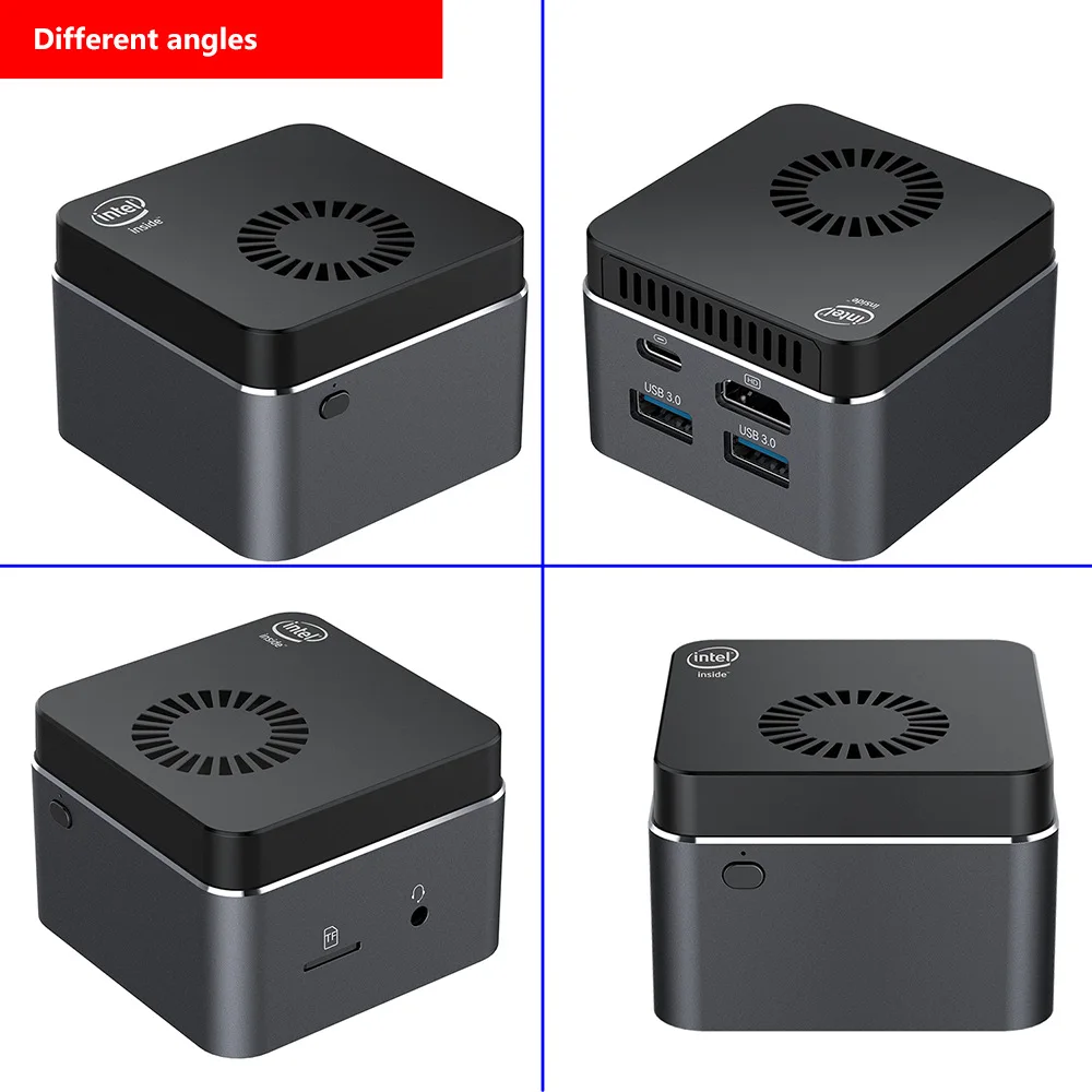 Mini PC Intel Celeron N4100 Windows10 Computer Quad-Core 8GB LPDDR4 128GB SSD 2.4G/5.0G WiFi Bluetooth 4.2 HDMI2.0 4K 60Hz USB-C 
Mini PC Intel Celeron N4100 Windows10 Computer Quad-Core 8GB LPDDR4 128GB SSD 2.4G/5.0G WiFi Bluetooth 4.2 HDMI2.0 4K 60Hz USB-C
