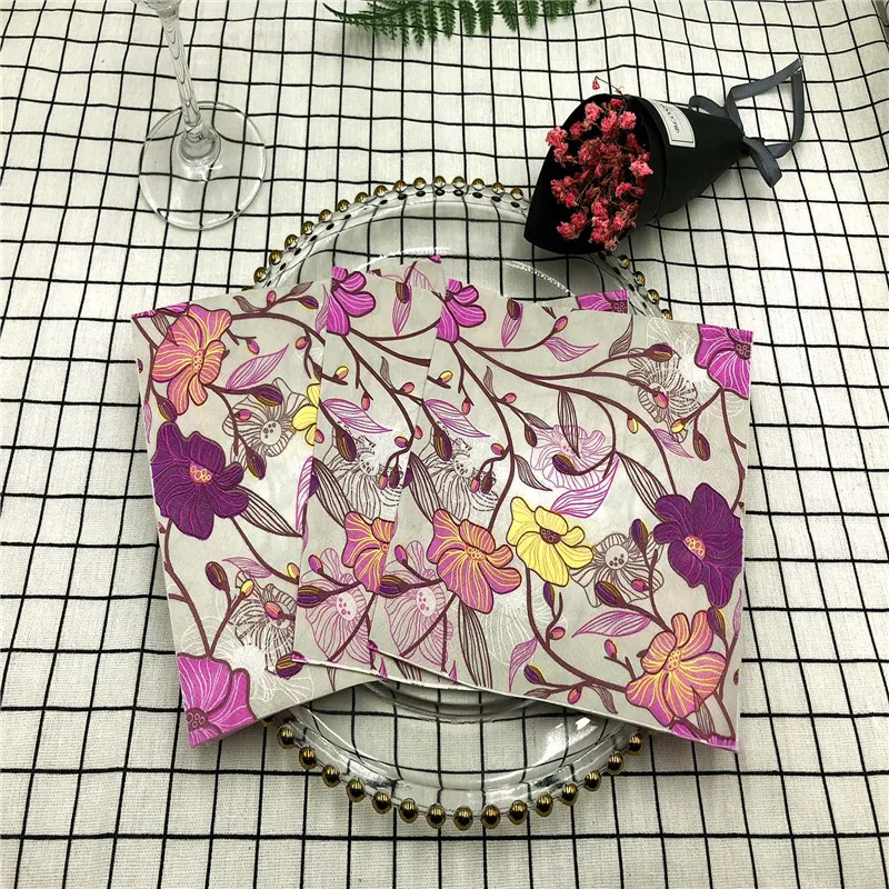 33*33cm 20pcs/lot Creative Color Printed Napkins Napkins Pad Paper Towels Restaurant Cafe Square Folding Tissue Paper Decoration
33*33cm 20pcs/lot Creative Color Printed Napkins Napkins Pad Paper Towels Restaurant Cafe Square Folding Tissue Paper Decoration